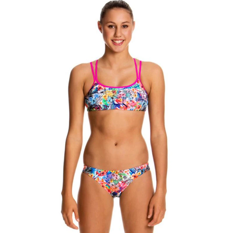 Funkita - Blossom Paradise - Girls Criss Cross Two Piece 1 Funkita - Blossom Paradise - Girls Criss Cross Two Piece