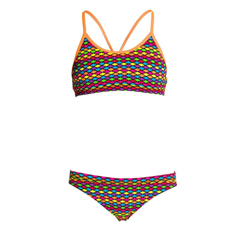 Funkita - Colour Cubes - Girls Racerback Two Piece 2 Funkita - Colour Cubes - Girls Racerback Two Piece - Image 2