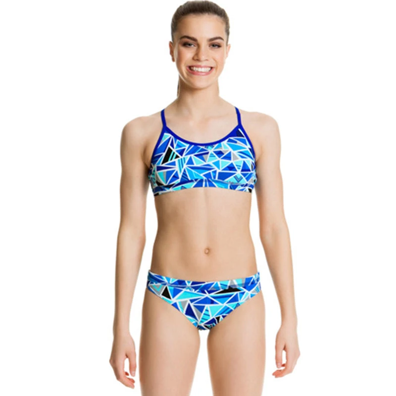 Funkita - Shattered - Girls Racerback Two Piece 1 Funkita - Shattered - Girls Racerback Two Piece