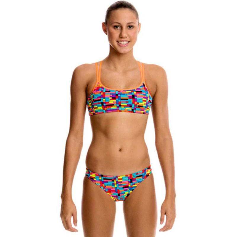 Funkita - Stacked Up - Girls Criss Cross Two Piece 1 Funkita - Stacked Up - Girls Criss Cross Two Piece