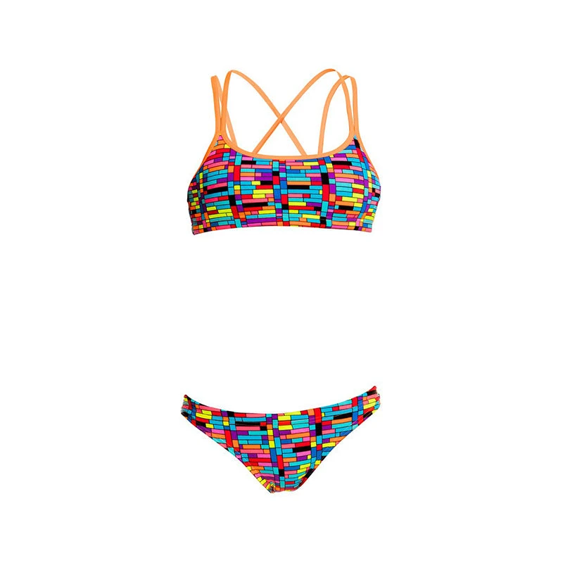 Funkita - Stacked Up - Girls Criss Cross Two Piece 2 Funkita - Stacked Up - Girls Criss Cross Two Piece - Image 2