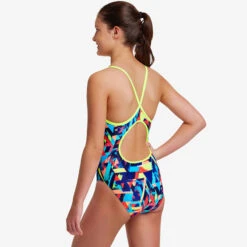 Funkita - Blocked Bars - Girls Diamond Back One Piece -Swimwear Shop funkita blocked bars girls diamond back one piece 4