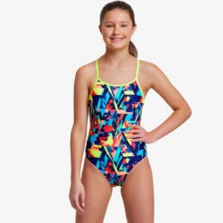 Funkita - Blocked Bars - Girls Diamond Back One Piece -Swimwear Shop funkita blocked bars girls diamond back one piece 5