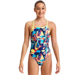 Funkita - Blocked Bars - Girls Diamond Back One Piece -Swimwear Shop funkita blocked bars girls diamond back one piece 6