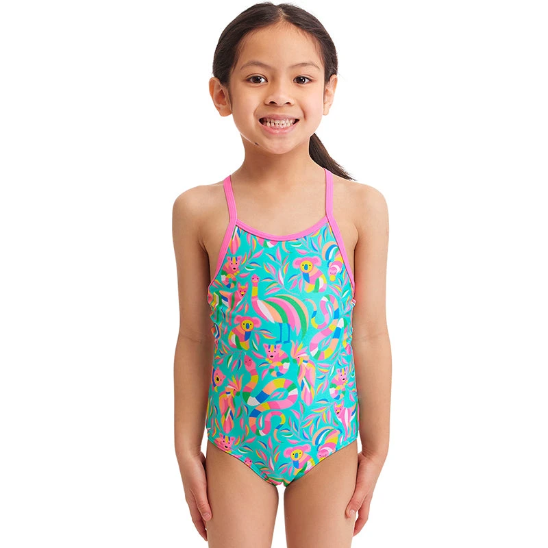 Funkita - Bush Babies - Toddler Girl's Eco Printed One Piece 1 Funkita - Bush Babies - Toddler Girl's Eco Printed One Piece
