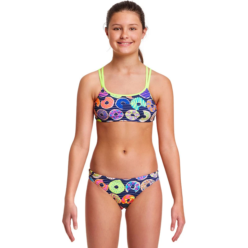 Funkita - Dunking Donuts - Girls Criss Cross Two Piece 1 Funkita - Dunking Donuts - Girls Criss Cross Two Piece