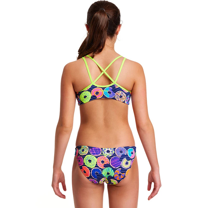 Funkita - Dunking Donuts - Girls Criss Cross Two Piece 2 Funkita - Dunking Donuts - Girls Criss Cross Two Piece - Image 2