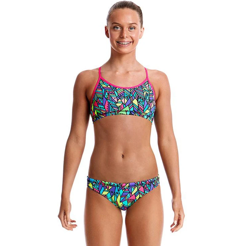 Funkita - Feather Fiesta - Girls Racerback Two Piece 1 Funkita - Feather Fiesta - Girls Racerback Two Piece