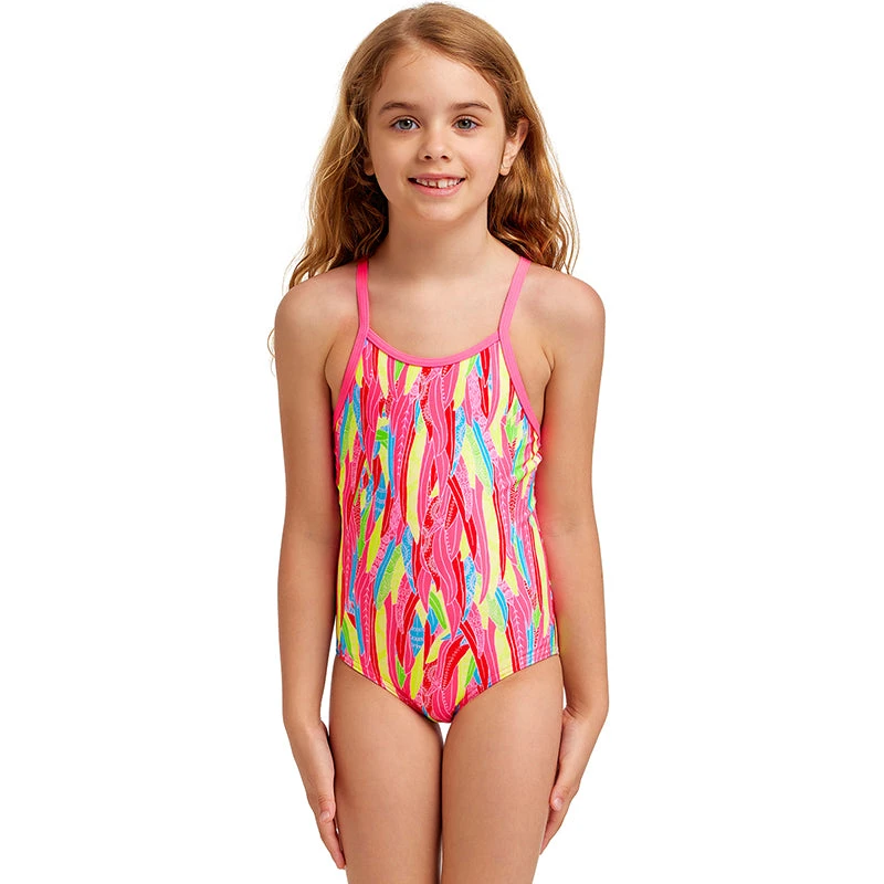 Funkita - Feather Flock - Toddler Girls Eco Printed One Piece 1 Funkita - Feather Flock - Toddler Girls Eco Printed One Piece