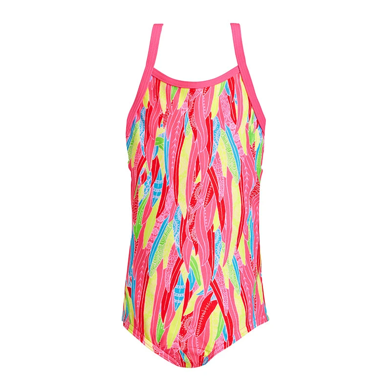 Funkita - Feather Flock - Toddler Girls Eco Printed One Piece 2 Funkita - Feather Flock - Toddler Girls Eco Printed One Piece - Image 2