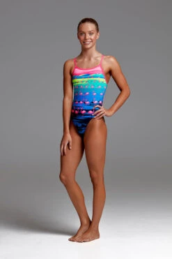 Funkita - Flamingo Flood - Girls Single Strap One Piece -Swimwear Shop funkita flamingo flood girls single strap one piece 3