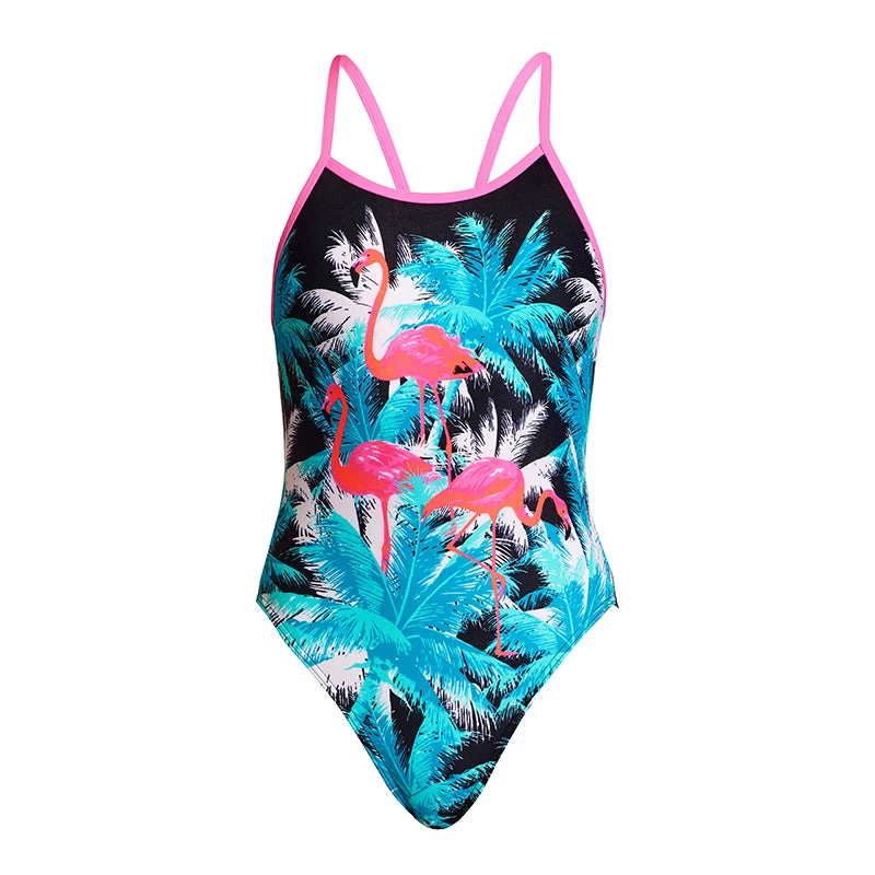 Funkita - Flamingo Night - Girls Single Strap One Piece 2 Funkita - Flamingo Night - Girls Single Strap One Piece - Image 2