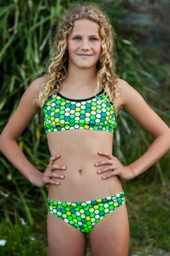 Funkita - Golden Honeycomb - Girls Racerback Two Piece -Swimwear Shop funkita girls swimwear golden honeycomb racerback two piece 4