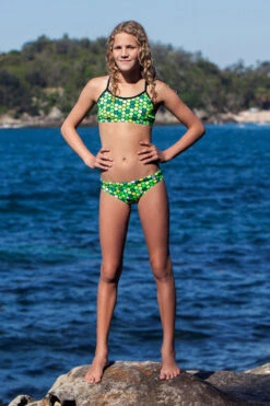 Funkita - Golden Honeycomb - Girls Racerback Two Piece -Swimwear Shop funkita girls swimwear golden honeycomb racerback two piece 5