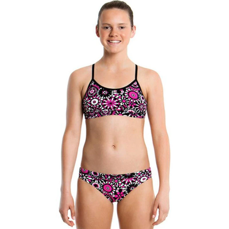 Funkita - Petals Of Paris - Girls Racerback Two Piece 1 Funkita - Petals Of Paris - Girls Racerback Two Piece