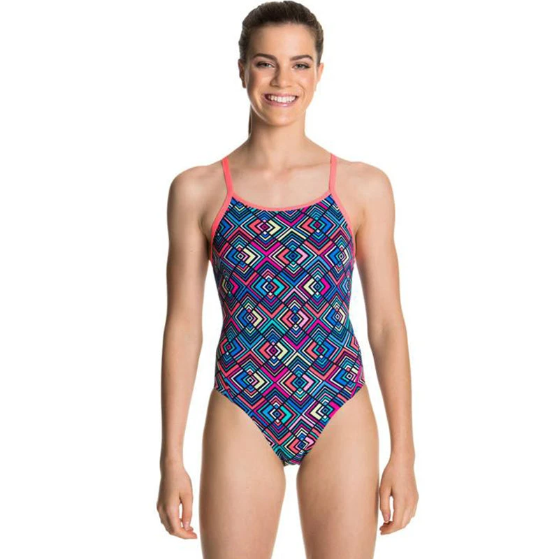 Funkita - Square Up - Girls Diamond Back One Piece 1 Funkita - Square Up - Girls Diamond Back One Piece