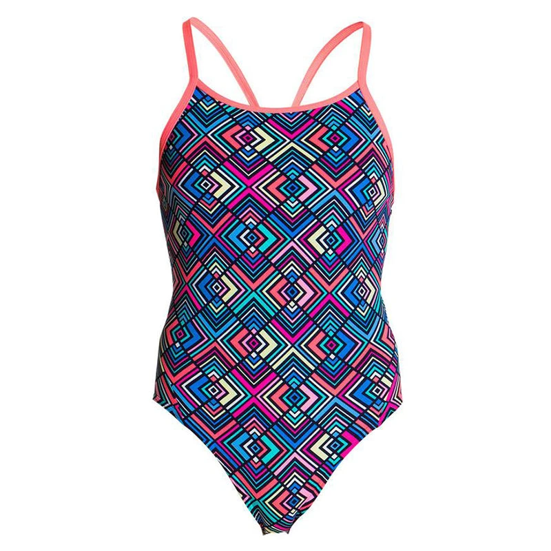 Funkita - Square Up - Girls Diamond Back One Piece 2 Funkita - Square Up - Girls Diamond Back One Piece - Image 2