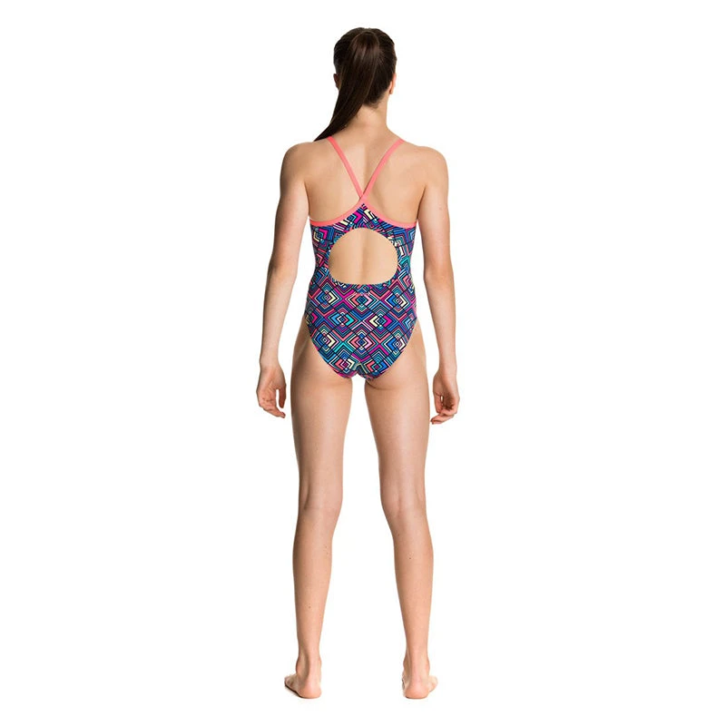 Funkita - Square Up - Girls Diamond Back One Piece 3 Funkita - Square Up - Girls Diamond Back One Piece - Image 3