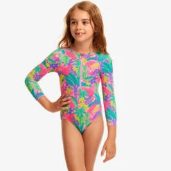 Funkita - Jungle Party - Toddler Girls Sun Cover One Piece 7 Funkita - Jungle Party - Toddler Girls Sun Cover One Piece -Swimwear Shop funkita jungle party toddler girls sun cover one piece 4