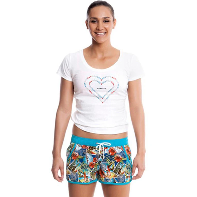 Funkita - Postcard Paradise - Ladies Beachwear Boardshorts 1 Funkita - Postcard Paradise - Ladies Beachwear Boardshorts