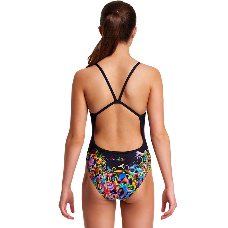 Funkita - Macaw Magic - Girls Single Strap One Piece 3 Funkita - Macaw Magic - Girls Single Strap One Piece - Image 3