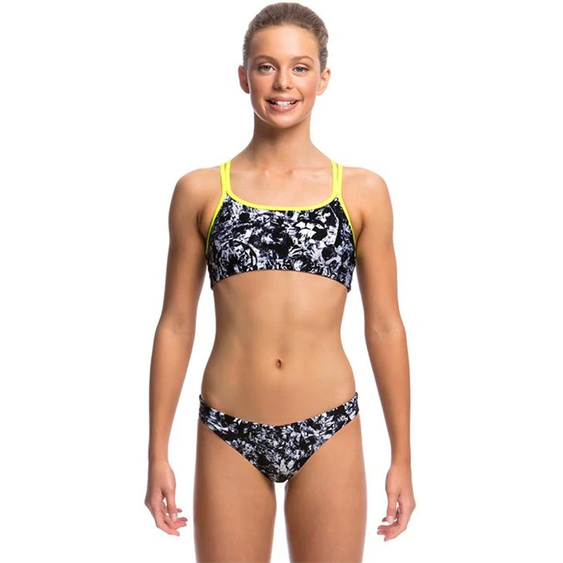 Funkita - Midnight Assassin - Girls Criss Cross Two Piece 1 Funkita - Midnight Assassin - Girls Criss Cross Two Piece