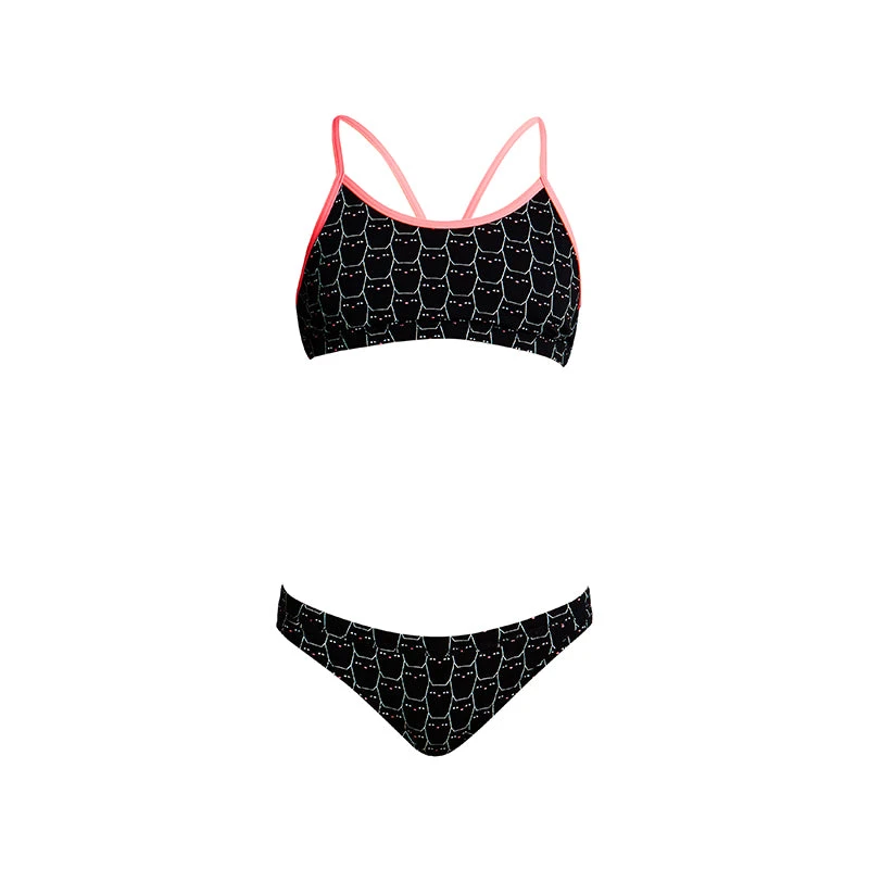 Funkita - Night Cat - Girls Racerback Two Piece 2 Funkita - Night Cat - Girls Racerback Two Piece - Image 2