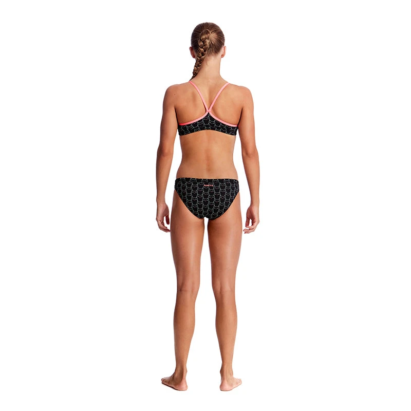 Funkita - Night Cat - Girls Racerback Two Piece 3 Funkita - Night Cat - Girls Racerback Two Piece - Image 3