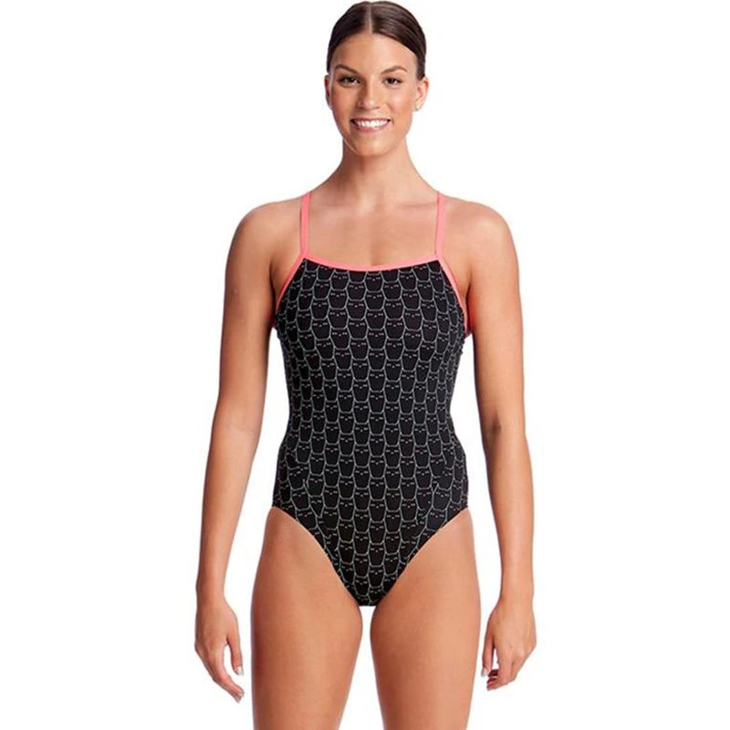 Funkita - Night Cat - Ladies Single Strap One Piece 1 Funkita - Night Cat - Ladies Single Strap One Piece