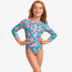 Funkita - Paddling Pink - Toddler Girls Sun Cover One Piece -Swimwear Shop funkita paddling pink toddler girls sun cover one piece 4