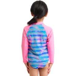 Funkita - Pastel Palm - Toddler Girl's Zippy Rash Vest -Swimwear Shop funkita pastel palm toddler girls zippy rash vest 3