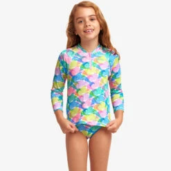 Funkita - Pastel Porpie - Toddler Girls Eco Zippy Rash Vest 7 Funkita - Pastel Porpie - Toddler Girls Eco Zippy Rash Vest -Swimwear Shop funkita pastel porpie toddler girls eco zippy rash vest 4