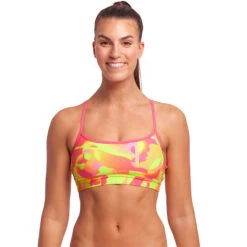 Funkita - Pinged Pink - Ladies Swim Crop Top