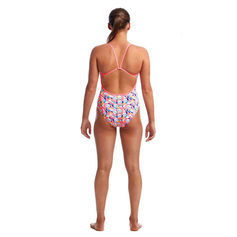 Funkita - Pink Panda - Ladies Eco Single Strap One Piece 3 Funkita - Pink Panda - Ladies Eco Single Strap One Piece - Image 3