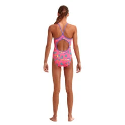 Funkita - Pinky Palm - Girls Eco Diamond Back One Piece -Swimwear Shop funkita pinky palm girls eco diamond back one piece 3