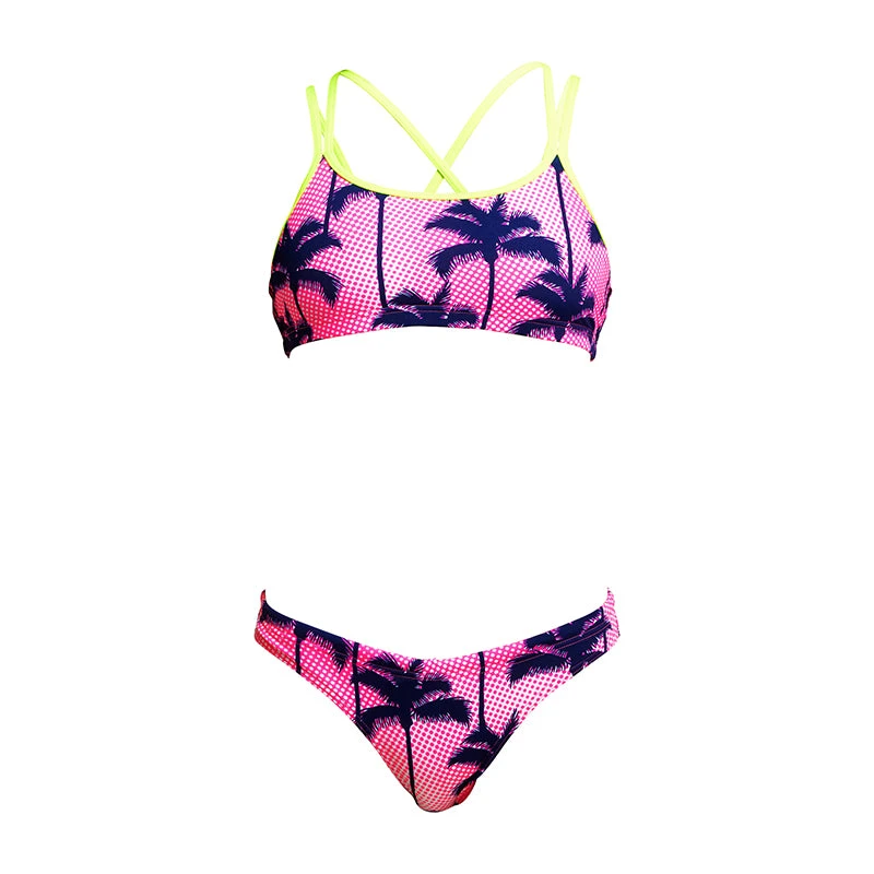 Funkita - Pop Palms - Girls Criss Cross Two Piece 2 Funkita - Pop Palms - Girls Criss Cross Two Piece - Image 2