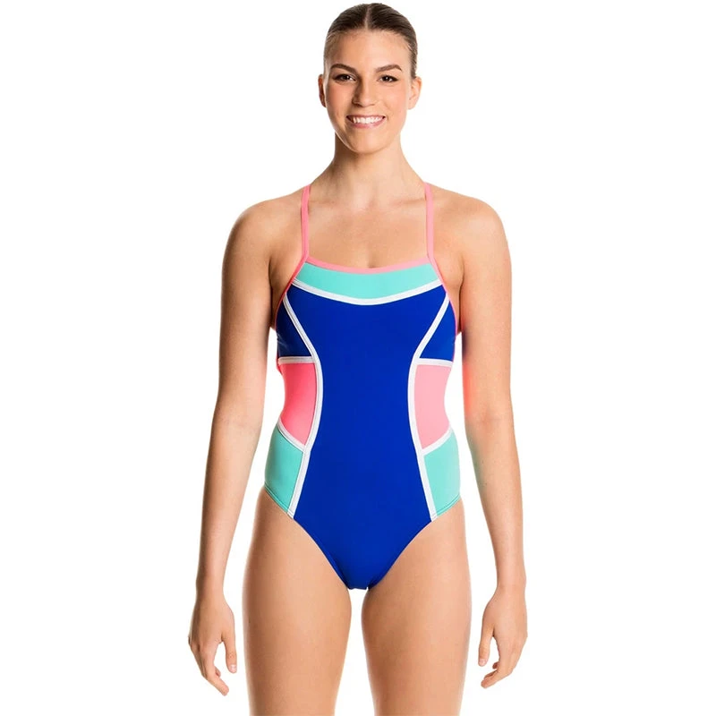 Funkita - Scuba Blue - Ladies Colour Block One Piece 1 Funkita - Scuba Blue - Ladies Colour Block One Piece