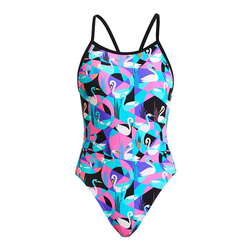 Funkita - Swan Around - Girls Eco Single Strap One Piece 2 Funkita - Swan Around - Girls Eco Single Strap One Piece - Image 2