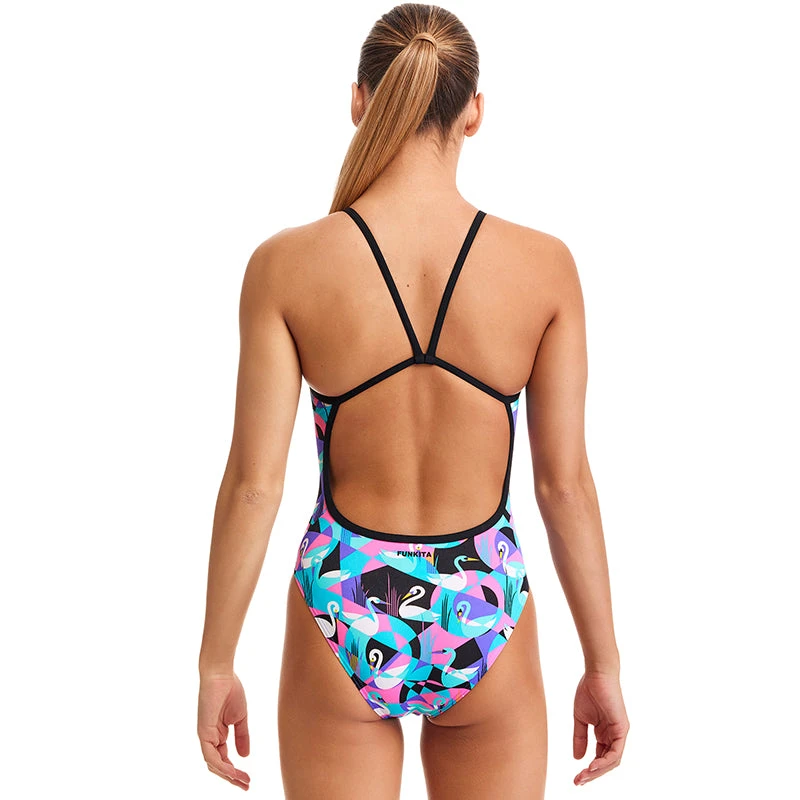 Funkita - Swan Around - Girls Eco Single Strap One Piece 3 Funkita - Swan Around - Girls Eco Single Strap One Piece - Image 3