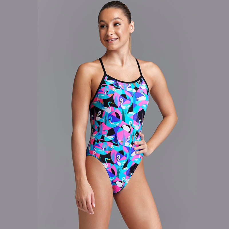 Funkita - Swan Around - Girls Eco Single Strap One Piece 5 Funkita - Swan Around - Girls Eco Single Strap One Piece - Image 5