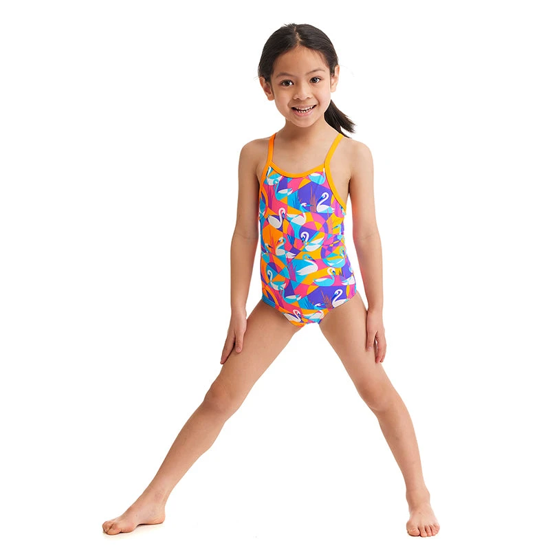 Funkita - Swim Swan - Toddler Girl's Eco Printed One Piece 5 Funkita - Swim Swan - Toddler Girl's Eco Printed One Piece - Image 5