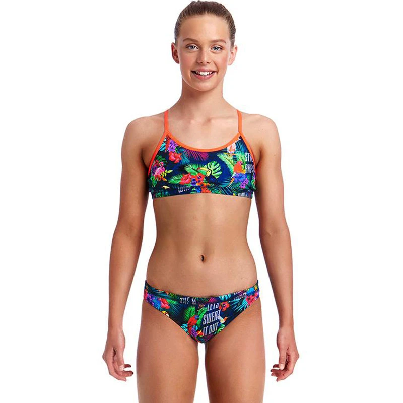 Funkita - Tropic Tag - Girls Bikini Racerback Two Piece 1 Funkita - Tropic Tag - Girls Bikini Racerback Two Piece