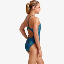 Funkita - Wires Crossed - Girls Diamond Back One Piece -Swimwear Shop funkita wires crossed girls diamond back one piece 4
